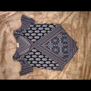 Short sleeve print top